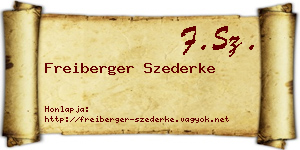 Freiberger Szederke névjegykártya